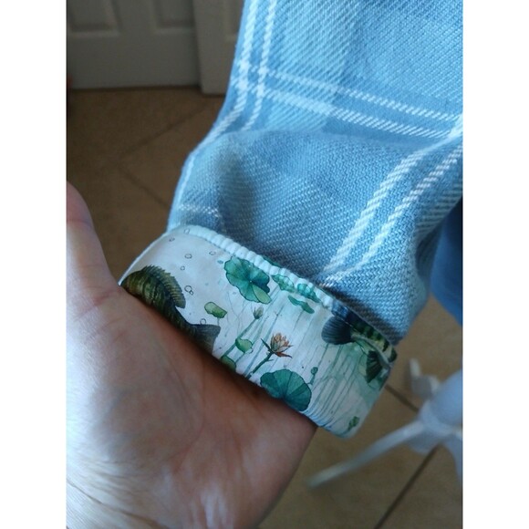 Pladra Plaid Flannel Shirt Womens 2XL Button Front Long Sleeve Blue Outdoorsy - Picture 7 of 16